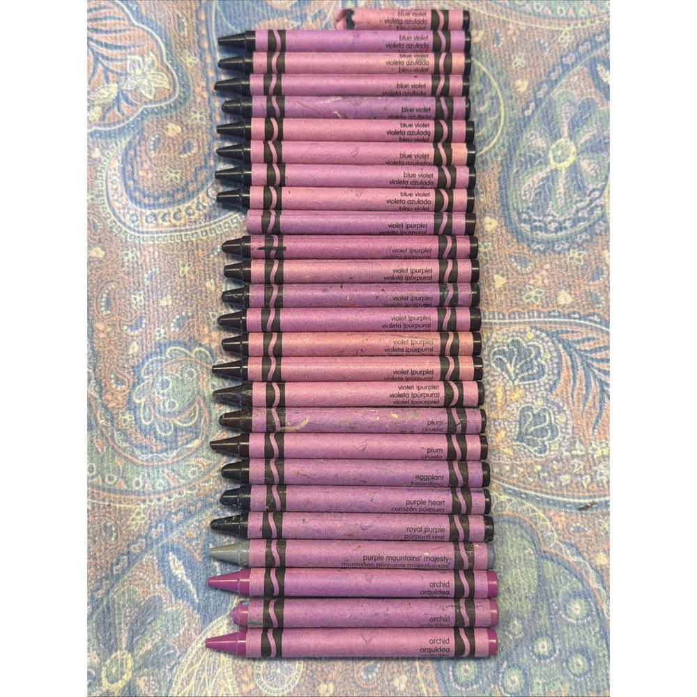 Crayola Crayon Purple Lot 25 Orchid Purple Heart Violet Blue Violet Plum